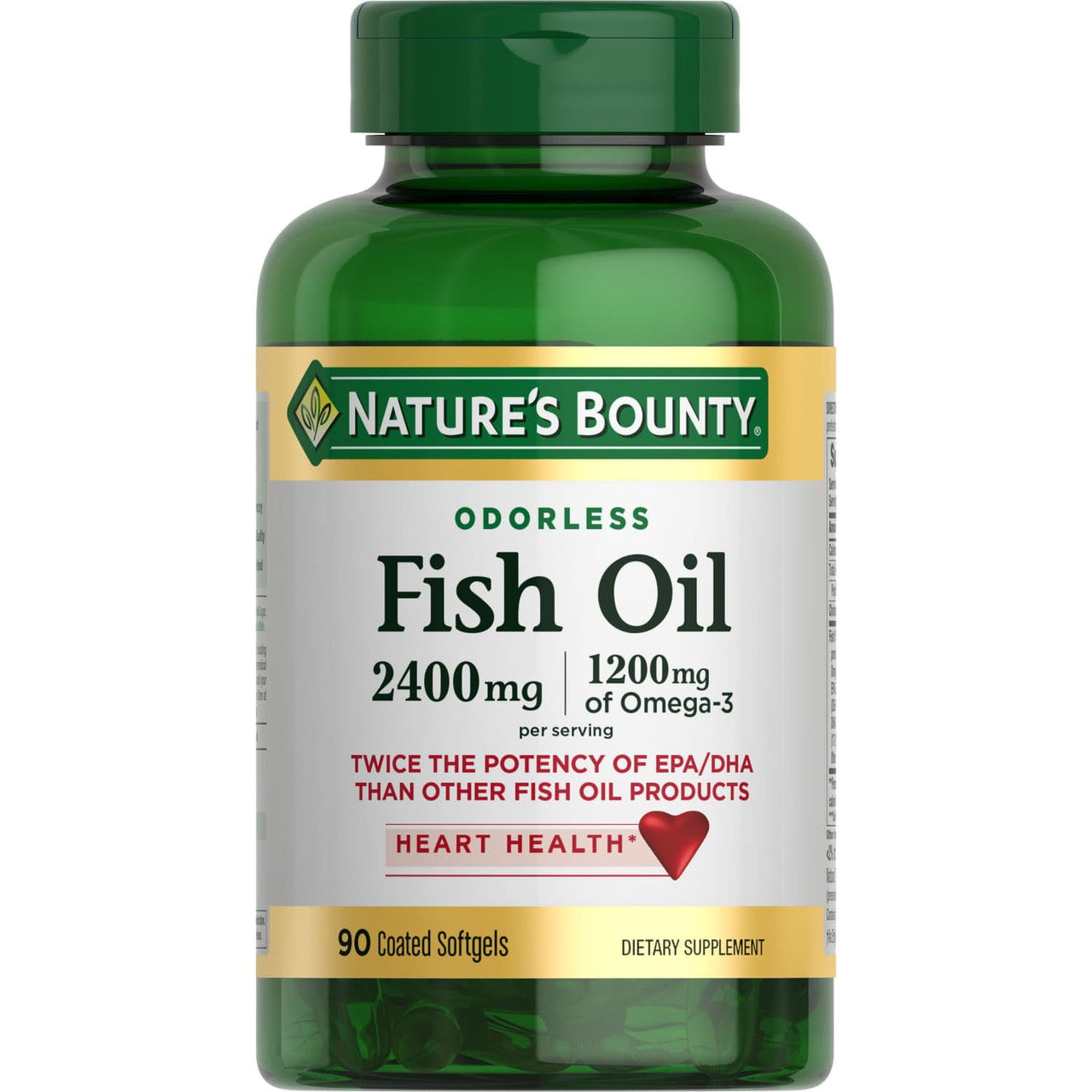 Natures Bounty Odorless Fish Oil Double Strength Omega 3 And 6 Liquid Soft Gels, 90 Ea
